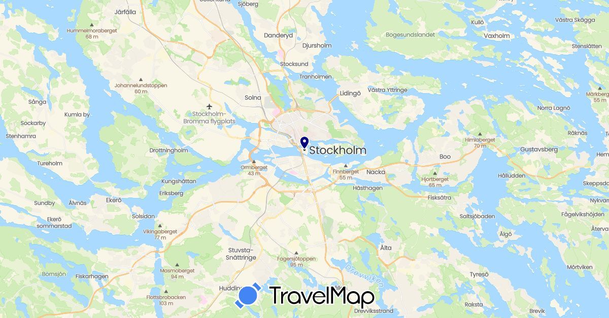 TravelMap itinerary: driving in Sweden (Europe)